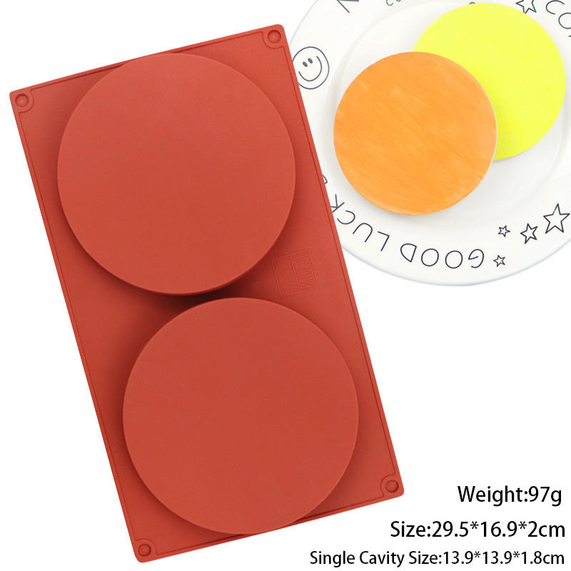 Rond 2 trous rouge brique