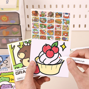 YUELU 25-Page <strong>Mini</strong> Cute Children's Line Draft Drawing Board Portable Coloring <strong>Book</strong> for Kids Graffiti Style - Product Image 2