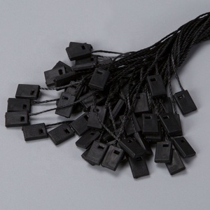 2021 Trung Quốc bán buôn cao cấp nhựa nhãn quần áo chèn duy nhất chuỗi tag với màu đen và trắng đầu vuông sáp dây Bullet - Product Image 5