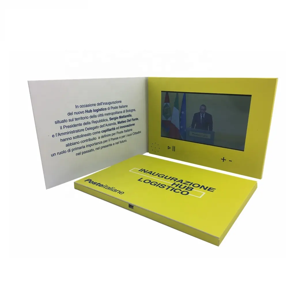 Reproductor de medios pantalla Lcd de 7 pulgadas Video promocional folleto de papel de calidad Superior Mini Video folleto de impresión de tarjeta de regalo de la flor