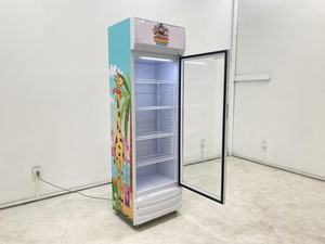 5 Layers Shelves Supermarket Single Glass Door LED Light Drink Beverage Vertical Showcase Freezer Cooler Display Fridge - Product Image 3