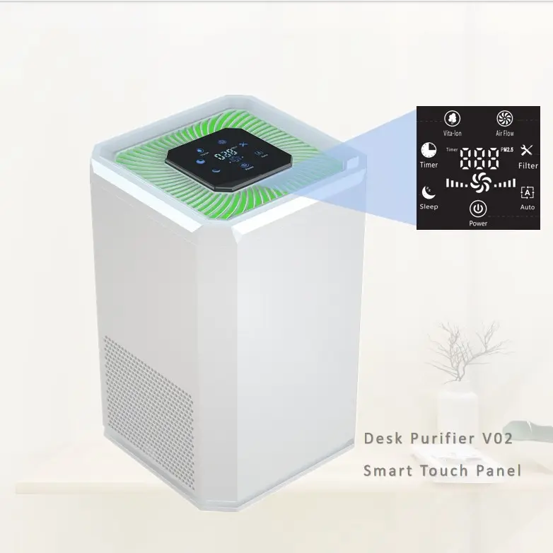 Tecnología eléctrica HEPA Filtro de aire Hotel Oficina Sala Purificador de aire de escritorio con UV para uso doméstico