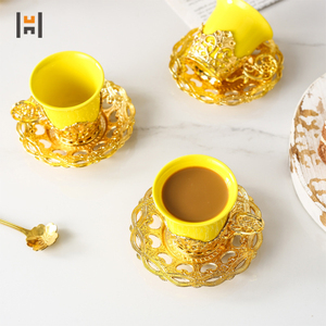 ที่ทันสมัยหรูหราสไตล์ยุโรป12ชิ้นบรรจุของขวัญถ้วยกาแฟชาและจานรองชุดเอธิโอเปียโนเบิลออกแบบถ้วยเอสเปรสโซและจานรอง S - Product Image 3