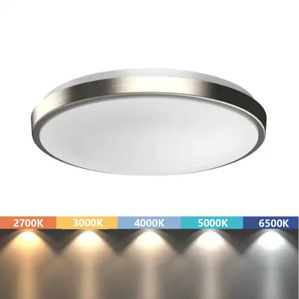 Led trần ánh sáng bạc vòng lõm hiện đại thay đổi độ sáng trần chiếu sáng cho phòng ngủ nhà bếp hành lang phòng khách