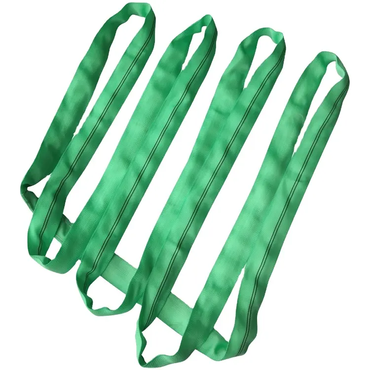 2 tonnellate di corda per gru verde per cinghia di imbracatura flessibile rotonda industriale