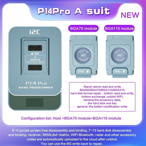 IParts i2C P14 Pro Programmierer für iPhone 5-14 NoDemontage erforderlich Nand Flash-Programmierung Lesen Schreiben Backup-Format Lila - Product Image 2