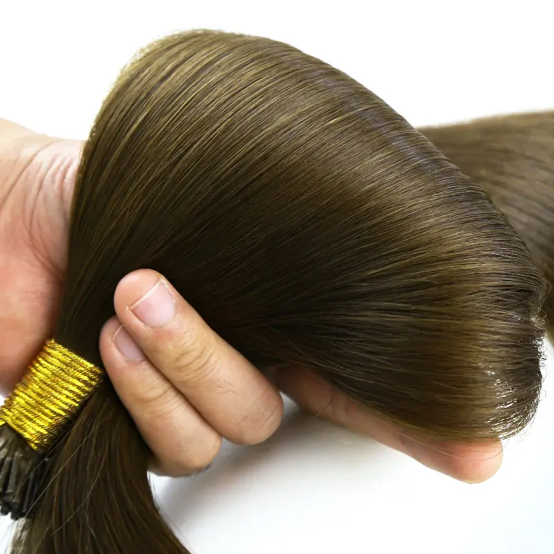 2024 nueva queratina Europea cutícula del cabello alineado cabello Virgen sin desprendimiento I Tip extensiones de cabello humano