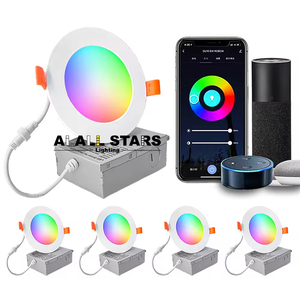 Akıllı ince gömme poalexa ışıklı saksı Alexa 6IN RGBCW tarafından WIFI APP ses kontrolü LED Panel AYDINLATMA Alexa Google ev ile uyumlu - Product Image 1