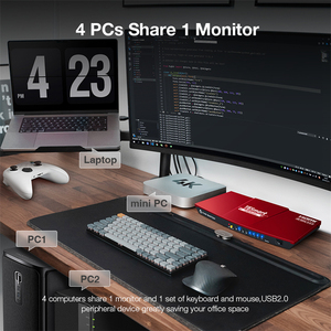TESmart 4 Port <strong>HDMI</strong> KVM <strong>Switch</strong> with USB 2.0 4K 60HZ 4 <strong>Input</strong> 1 <strong>Output</strong> Support HDCP EDID Multiviewer 4x1 Video KVM <strong>Switches</strong> - Product Image 6