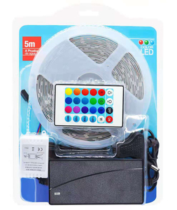 5M IP20 12V 5050RGB 150 Ledストリップブリスターセット24/44Key IRコントローラー12VEUアダプターRGB5050LEDストリップキットRGBセットRGBキット - Product Image 2