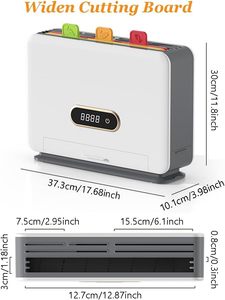 Modern <strong>Smart</strong> Home Gadgets Cutting Boards With Storage Stand Set <strong>3</strong> Color <strong>Coded</strong> Cutting Drying Chopping Board Knives Organizer - Product Image 2
