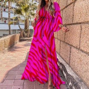 כל המכירה הקיץ החדש חופשה בסגנון נופש ארוך שמלה ארוכה עם שמלה ארוכה ססגוניות שמלה