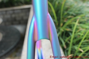 Titanyum fixie bisiklet çerçeve özel titanyum tek vitesli bisiklet çerçeve özel gökkuşağı titanyum parça bisiklet çerçeve