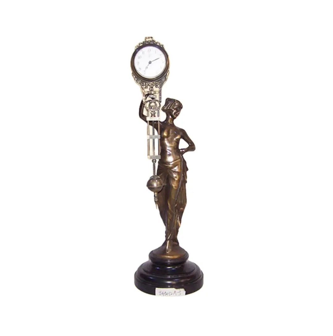 Petite Femme Imités du 17th Amérique antique en laiton Doré Pendule horloge/84 heures JG5032A-3