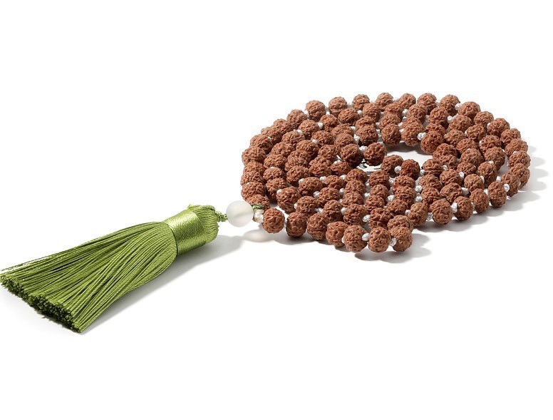 Bracciale con nappina verde Bodhi marrone