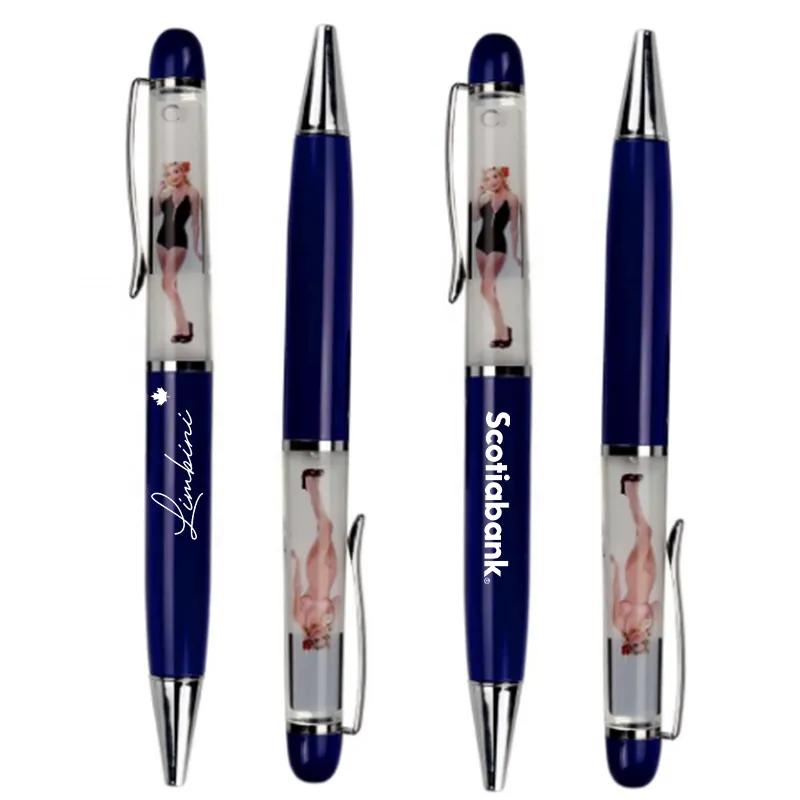 Bolígrafo líquido personalizado 2D, bolígrafo flotante stripper naked girl pen nude pen