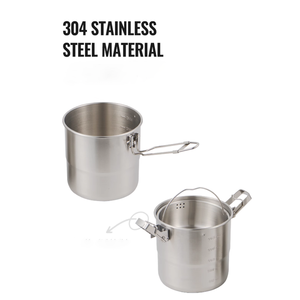 Ngoài Trời 304 Thép Không Gỉ Đồ Nấu Nướng Cắm Trại Dã Ngoại Thiết Bị Bộ Đầy Đủ Các Đồ Nấu Nướng Cắm Trại Đặt Di Động Treo Nồi - Product Image 5