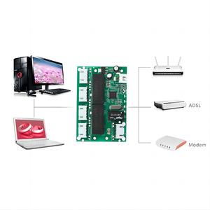 สวิตช์อีเธอร์เน็ตอุตสาหกรรม PCB 5พอร์ต100Mbps โมดูลสวิตช์เครือข่ายองค์กร