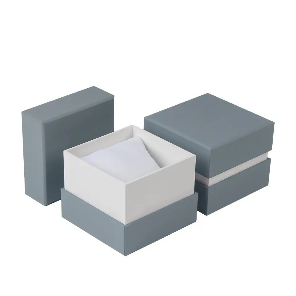 Kotak Hadiah Kertas Karton Abu-abu Kualitas Tinggi Kotak Kemasan Gelang Jam Kotak Topi Kertas Sentuhan Lembut