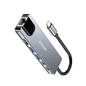 JOKADE 6in 1 Multi-function Adapter <strong>TYPE</strong>-C to TC HDTV USB3.0 RJ45 Converter for Laptop <strong>Computer</strong> 5Gbps 4K 100W Fast Transmission - Product Image 3