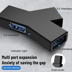 Eonline 3D USB 3.0 Hub USB 2.0 Mini Y şekilli 3 in 1 USB çok Splitter güç adaptörü genişletici bilgisayar dizüstü için - Product Image 6