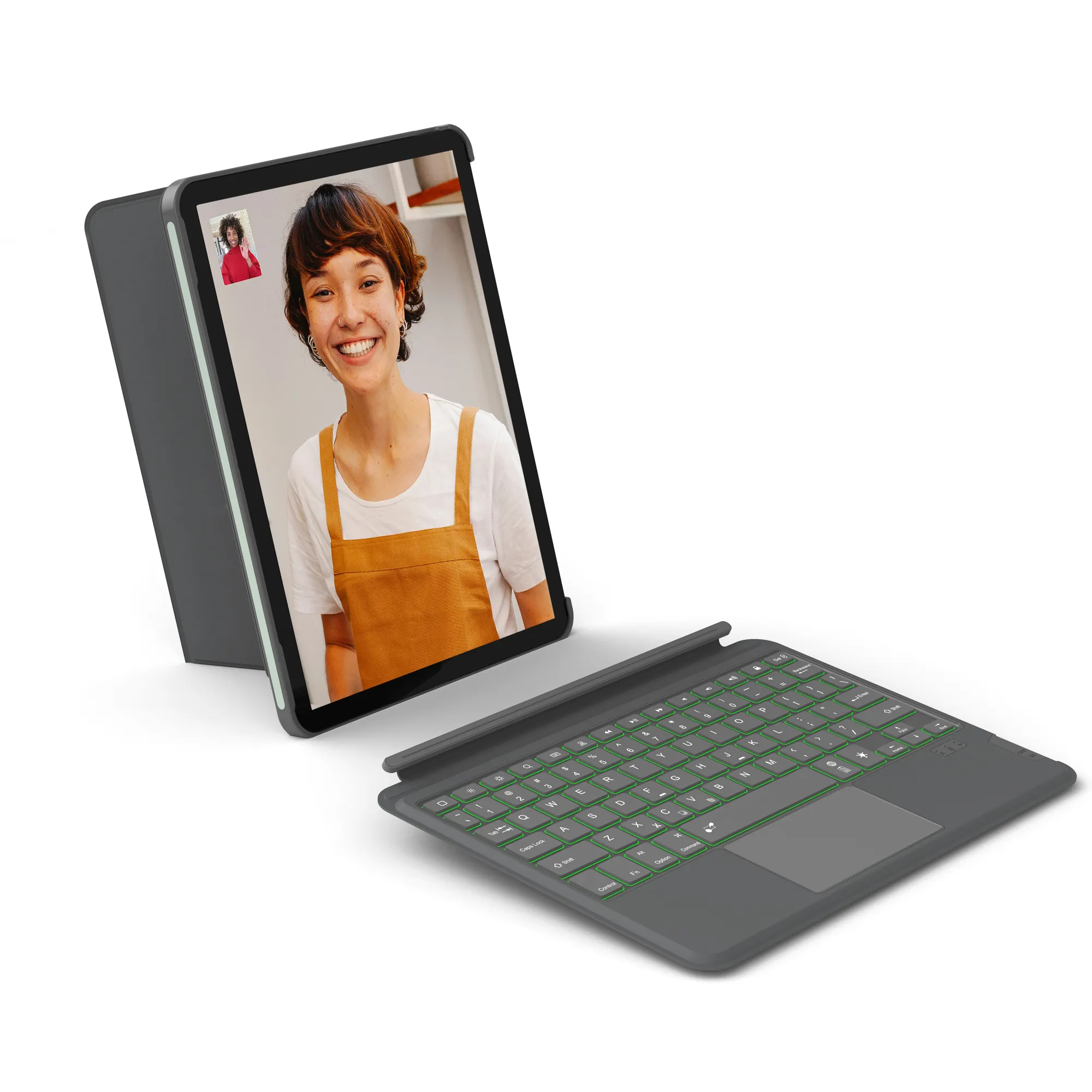2 In 1 Magnetische Hechten Wireless Keyboard Case Voor Ipad Ultra Dunne Pad Toetsenbord Met Achtergrondverlichting Tablet Toetsenbord Met Touchpad