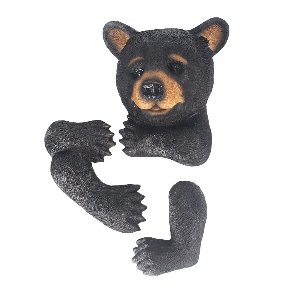 Oso negro en un árbol-decoración de jardín/Patio escultura decorativa/bebé oso Cub Hugger árbol estatua