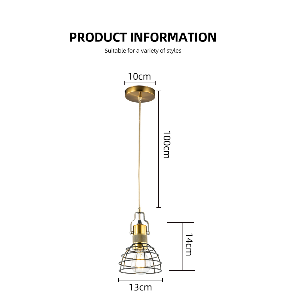 Retro Industrial Pendant Lights Semicircle Creative Coffee Shop Bar Table Single Head Wrought Iron Net Pot Lid Chandelier