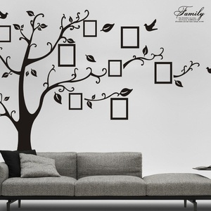 Sıcak satış 200*250 büyük siyah alıntı aile bellek ağacı fotoğraf ağacı dekoratif pencere özel duvar Sticker - Product Image 1