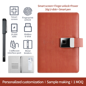 Cuaderno diario inalámbrico con Banco de energía de tamaño A5 con bloqueo de huellas dactilares y Usb, regalo de negocios personalizado, bolígrafo inteligente, sincronización de pantalla de papel - Product Image 2