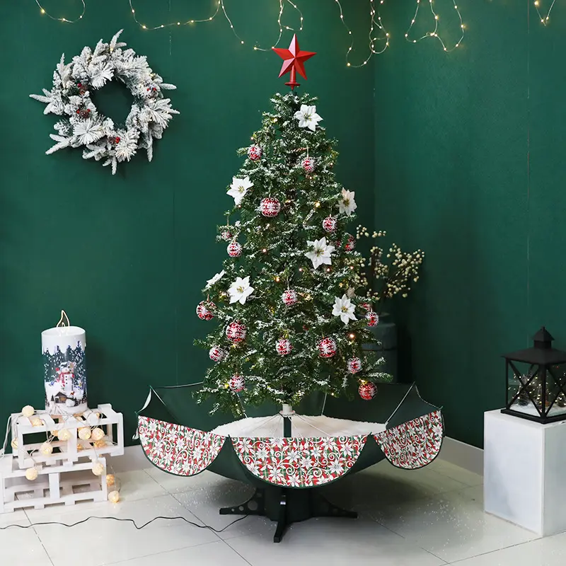 KG decorazione natalizia natale Navidad sublimazione 29 "illuminata musicale ombrello Base elettrica albero di natale albero di nevica artificiale