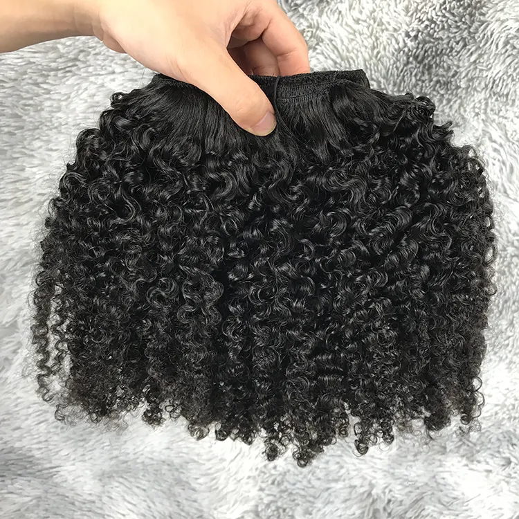 New Texture 10pc 160g~220g Natural Human Hair Extensions Raw Burmese Kinky Curly Hair Clip ins