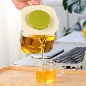 Ấm trà thủy tinh borosilicate 500ml thủ công thiết kế phổ biến, có bộ lọc trà tháo rời và giá tốt, nắp nhựa PP nhiều màu sắc - Product Image 4