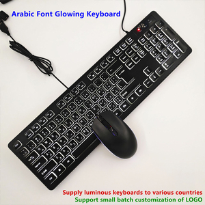 Multi-<strong>Language</strong> Illuminated USB <strong>Keyboard</strong> with Mouse Russian Spanish French Arabic German Portuguese Danish Thai-New Version - Product Image 3