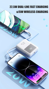 2024 taşınabilir güç banka cüzdan Apple için 20000mah kapasiteli LED kablosuz şarj izle 22.5W çıkış gücü OTP OVP korumaları - Product Image 3
