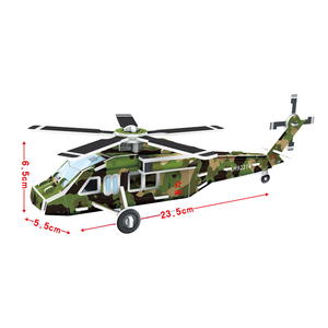 Kid DIY Educational Wooden Puzzle <strong>Kit</strong> Assembling Simulated Military Helicopter Building Blocks STEM <strong>Model</strong> Toy - Product Image 1