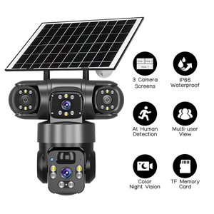 Açık çift lens 4G güneş kamera kablosuz kamera güneş CCTV Wifi ağ ev güvenlik monitör sistemi P2P pro P2P IP kamera - Product Image 6