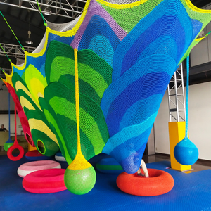 Радужная вязаная сетчатая крытая игровая площадка оборудование с сотовыми шариками для качелей мягкое развлечение для парка развлечений или школы - Product Image 4