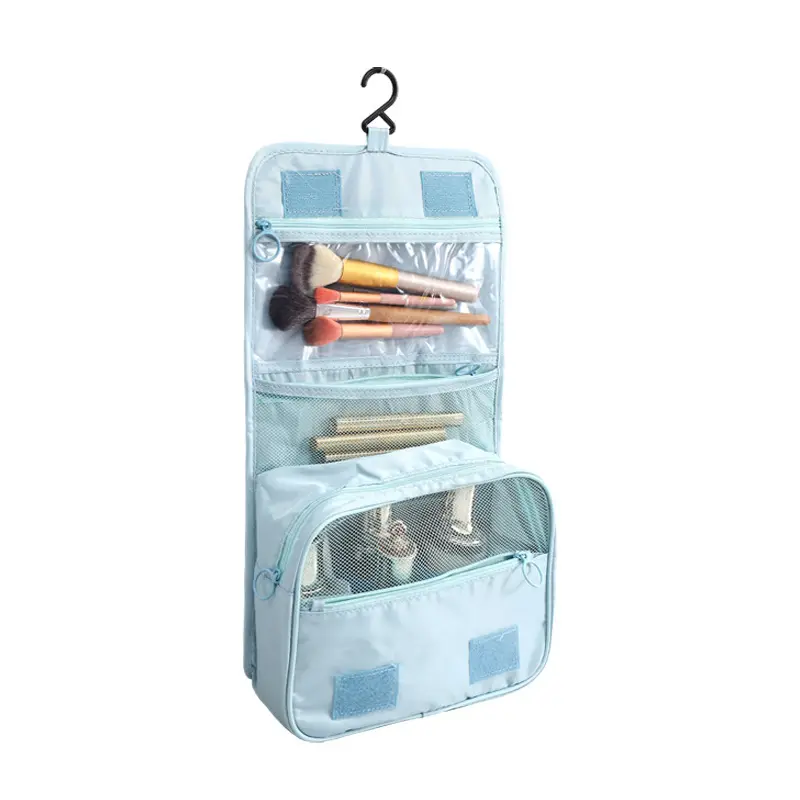 Wholesale Travel Organizer Cosmetic Bags portable Waterproof Make Up Storage Toiletry Case Hook Shower Bags Hang Makeup Bag