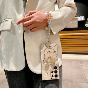 جراب حامل قلب حب فاخر بلينغ S24 S23 غطاء هاتف ماسي بحبل قصير حافظة هاتف S25 ألترا - Product Image 3