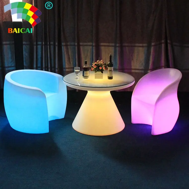 Sofá Led con luz Led, conjunto de mesa y silla, silla Led luminosa