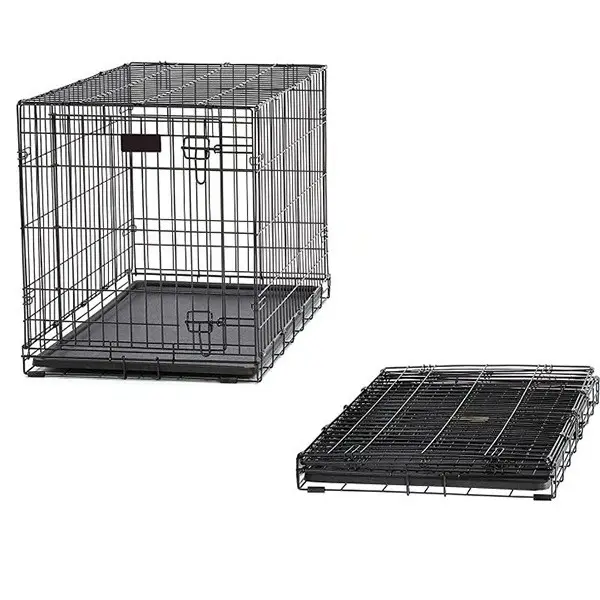 उच्च गुणवत्ता तह पालतू जानवर के लिए Playpen Stackable कुत्ते Kennel पिंजरे इनडोर डबल दरवाजे बड़े तार कुत्ते ब्रीडर पिंजरे