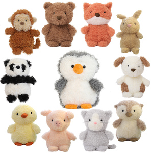 20 cm kıvırcık Teddy kürk hayvan Bunny koyun domuz ördek baykuş Dof tilki ayı peluş oyuncaklar kürklü dolması bebek Plushie pluche de animales