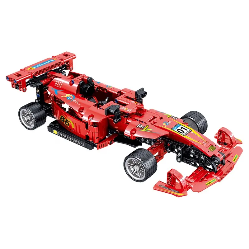 458 PCS Tijolos de Brinquedo F1 World Grand Racing Car Building Blocks Brinquedos Bloco de Plástico Vermelho ABS Block Set Militar Plastic Toy Truck