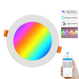 WiFi akıllı LED Downlight karartma yuvarlak gömme Spot ışık 9W RGB tuya ile uyumlu - Product Image 1