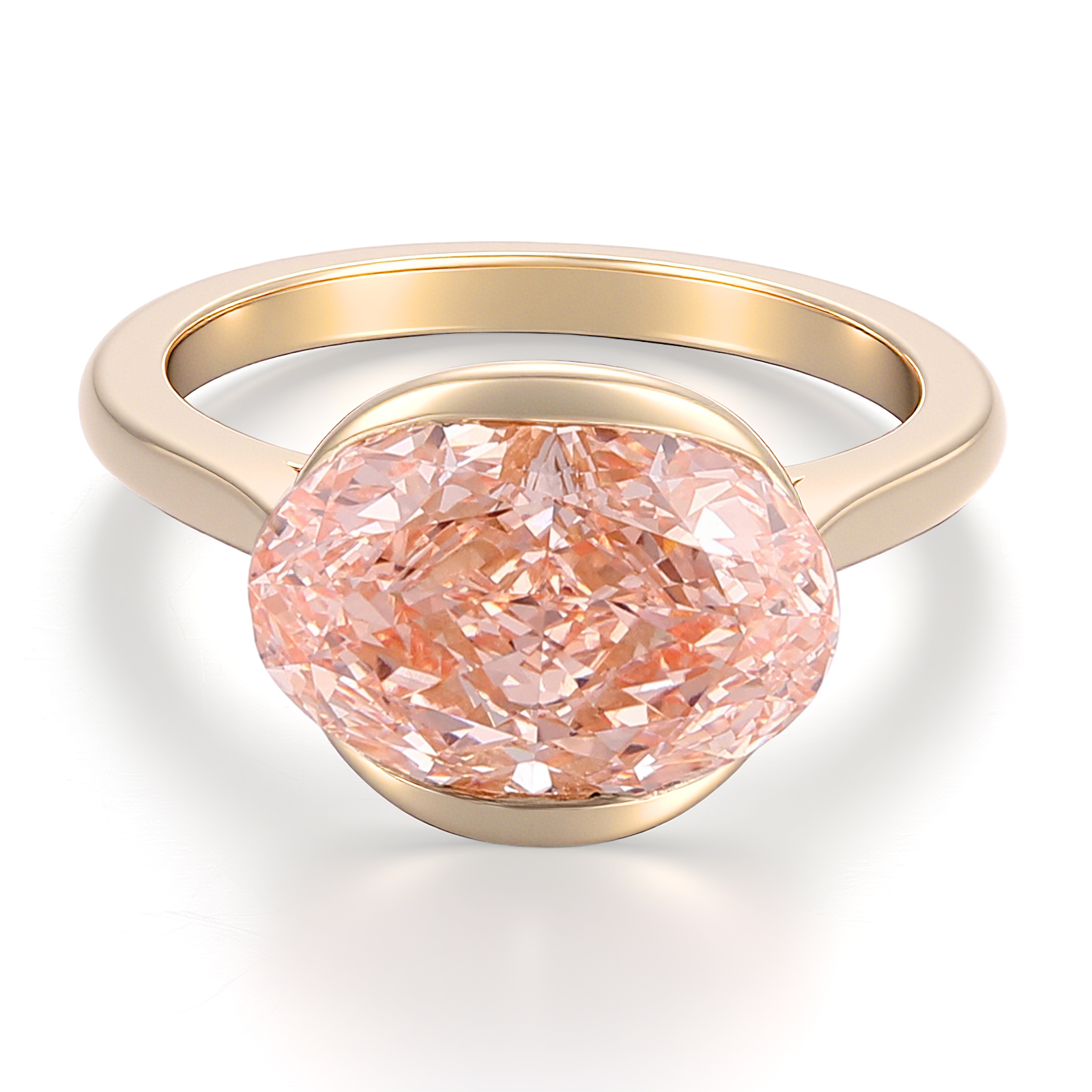 Bague en or massif 14 carats avec diamant de laboratoire