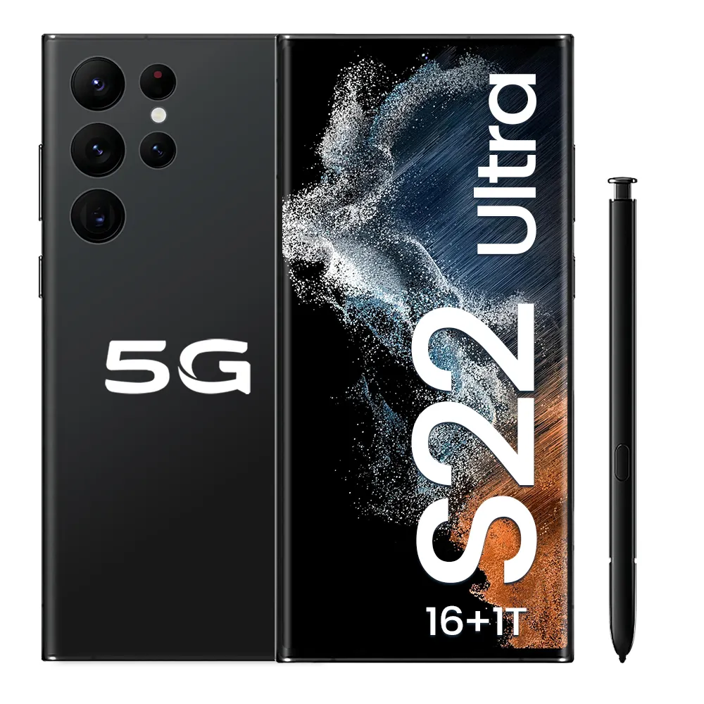 7.2 इंच S22 UItra Smartphones ब्रांड New5G नेटवर्क सेलफोन 16G + 512GB 24MP + 48MP दोहरी सिम एंड्रॉयड खुला मोबाइल फोन