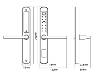 Su geçirmez parmak izi alüminyum sürgülü salıncak kapı kilit Ttlock App kilidini dijital elektronik kilit anahtarı kart kodu cam kapi kilit - Product Image 5