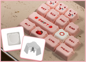 Akko Keycap Urso Bonito Dim Sum Keycap Design 122 Teclas Dual Shot Teclas Mecânicas Personalizadas