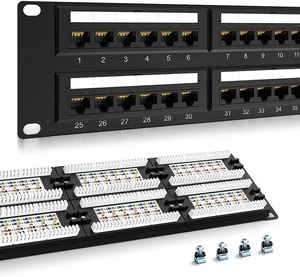 Precio de fábrica CAT6 RJ45 UTP Rack de 19 pulgadas 2U Panel de conexión de red 48 puertos con 110 conectores IDC perforados - Product Image 1